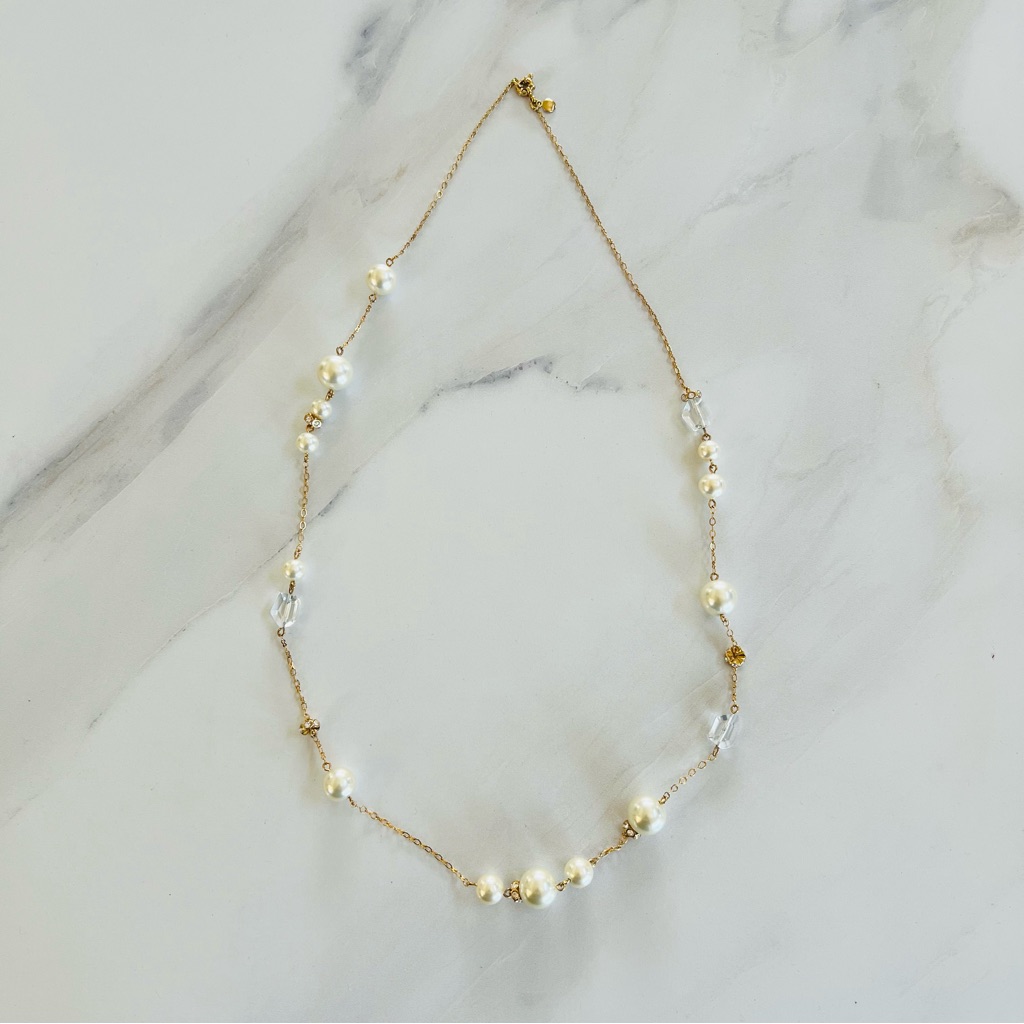 Nwot J.Crew Pearl Rhinestone Bauble Necklace